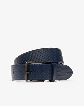 Ceinture en cuir boucle à rouleau gravée Lacoste