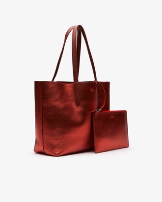 Sac cabas Anna r&eacute;versible bicolore en cuir mat et iris&eacute;