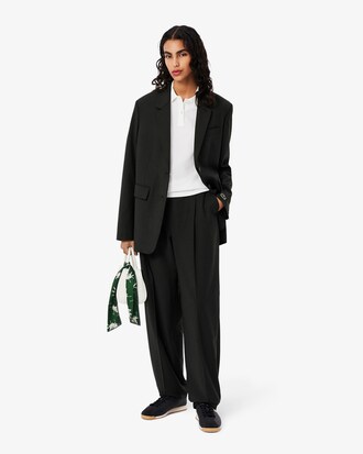 Pantalon wide fit à pinces carreaux