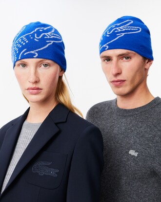 Bonnet en laine jacquard crocodile