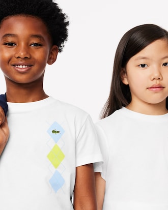 T-shirt coton imprimé losange