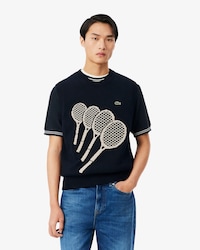 Pull sans manches motif jacquard en coton