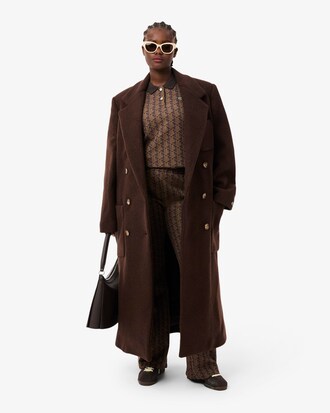 Manteau crois&eacute; laine vierge