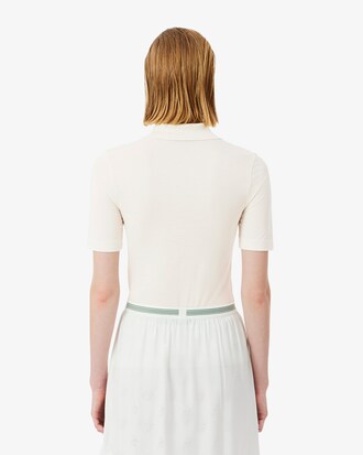 Polo slim fit soie crocodile perles D&eacute;fil&eacute;