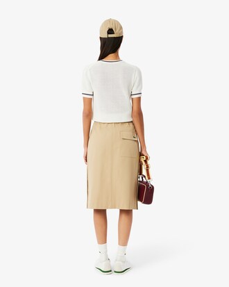 Jupe droite mi-longue en twill