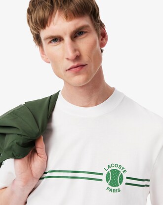 T-shirt jersey de coton imprimé et brodé