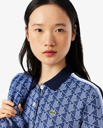 Polo slim fit jacquard monogramme