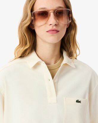 Chemise façon polo oversize en flanelle