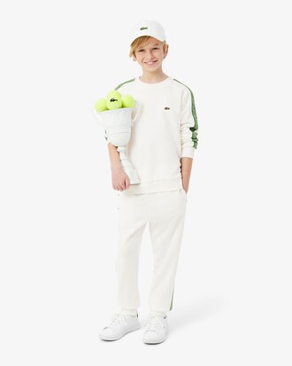 Sweatshirt coton bandes sigl&eacute;es