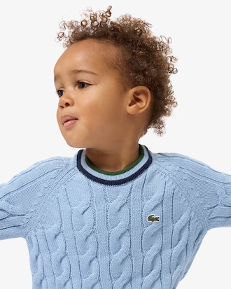 Pull col rond coton et laine