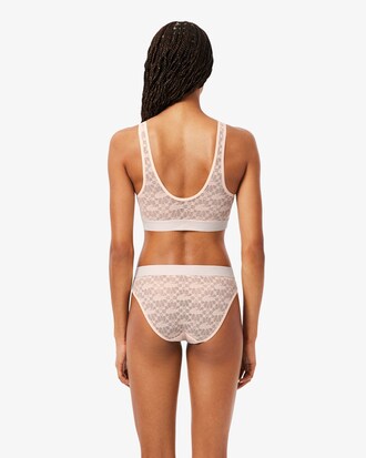 Brassière en dentelle siglée