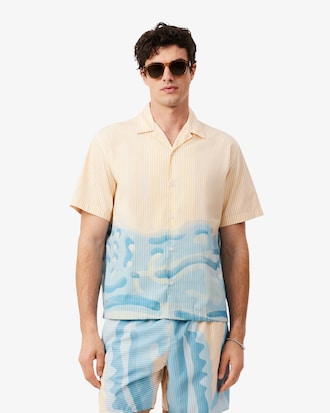 Chemise relaxed fit ray&eacute;e crocodile