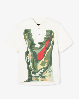 Polo oversize denim imprimé Défilé