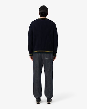 Pantalon denim taille &eacute;lastiqu&eacute;e relaxed fit