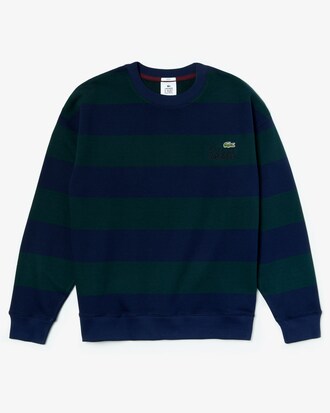 Sweatshirt unisexe Lacoste LIVE en molleton rayé avec broderie