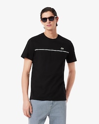 T-shirt jersey de coton liser&eacute; Lacoste