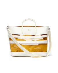 Sac cabas zippé double porté Chantaco transparent en cuir piqué