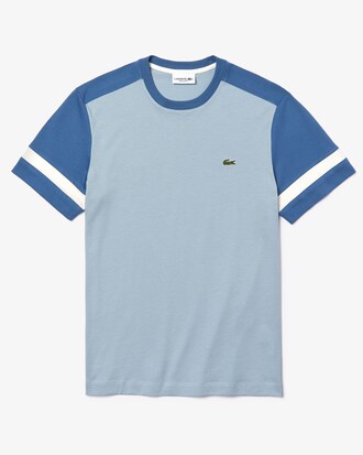 T-shirt col rond en coton à manches color-block