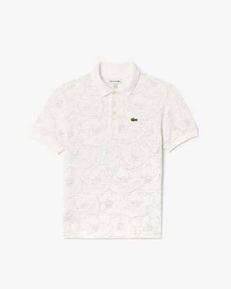 Polo en mini Piqué imprimé fleuri