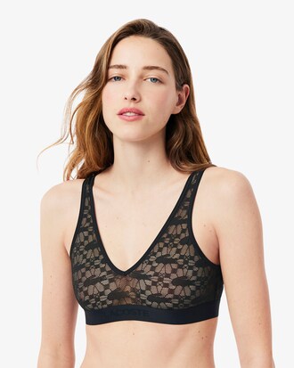 Brassière en dentelle siglée