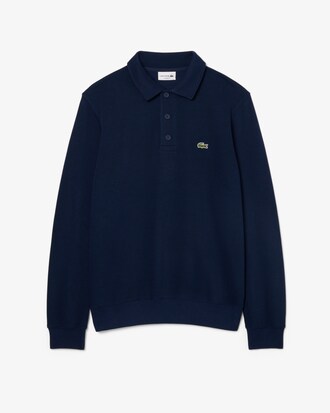 Sweatshirt col polo coton c&ocirc;tel&eacute;