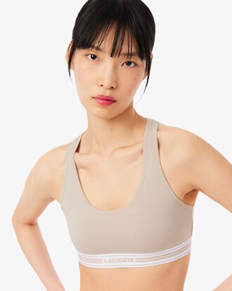 Brassi&egrave;re coton stretch bande contrast&eacute;e