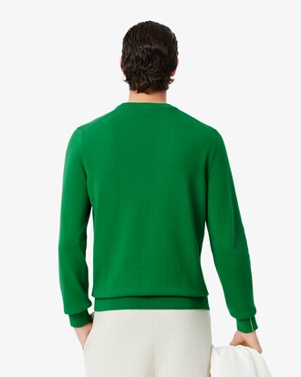 Pull coton uni col rond
