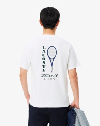 T-shirt jersey imprim&eacute; tennis broderie
