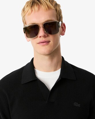 Pull col polo ouvert coton