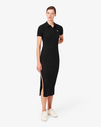 Robe polo longue coton c&ocirc;tel&eacute;