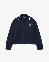 Sweatshirt col polo Piqu&eacute; oversize