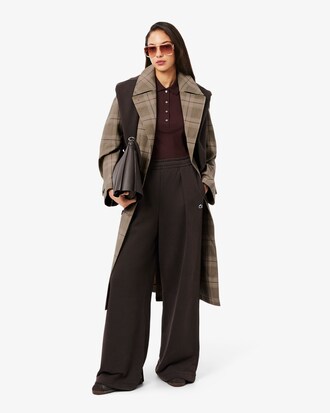 Manteau croisé à carreaux déperlant