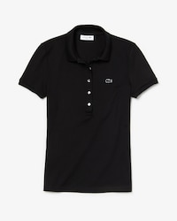 Polo slim fit Lacoste en mini piqu&eacute; de coton stretch uni