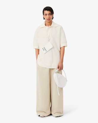 Polo loose fit maille bouclette D&eacute;fil&eacute;