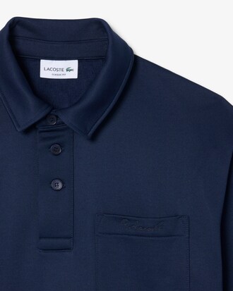 Sweatshirt col polo molleton brod&eacute;