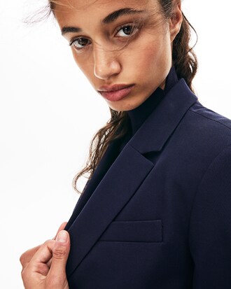 Veste de blazer ajust&eacute;e en coton stretch