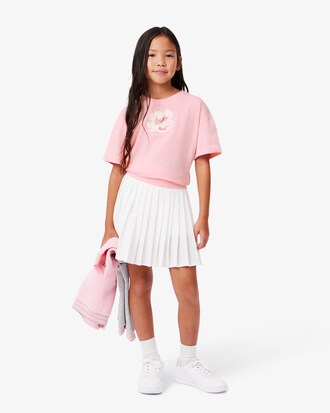 T-shirt coton à fleur imprimée et brodée