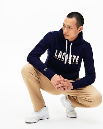 Sweatshirt à capuche en molleton de coton mélangé avec marquage