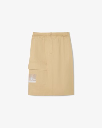 Jupe droite mi-longue en twill
