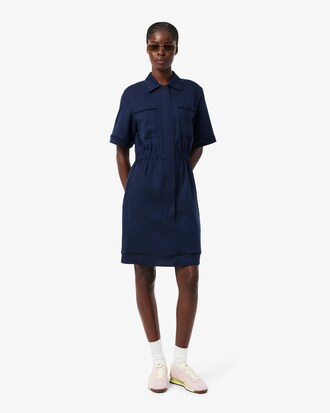 Robe chemise fluide lin m&eacute;lang&eacute;
