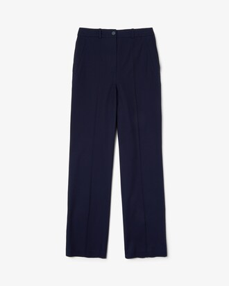 Pantalon large en sergé de coton stretch uni