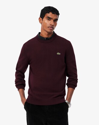 Pull coton uni col rond