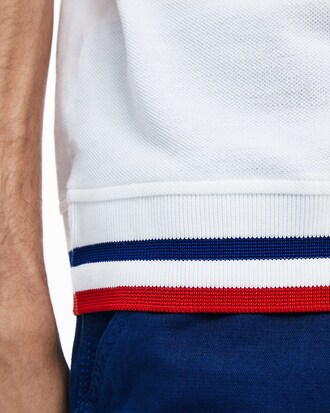 T-shirt col rond Made in France en petit piqué à rayures tricolores