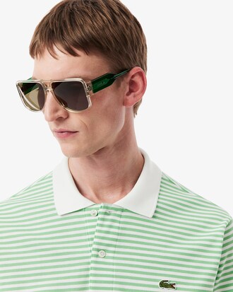 Polo L.12.12 classic fit en Petit Piqué rayé