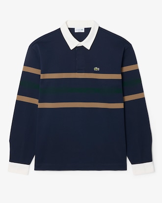 Polo rugby Piqu&eacute; ray&eacute; relaxed fit