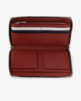 Portefeuille zippé Fitzgerald en cuir color-block 6 cartes
