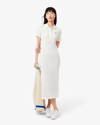 Robe polo longue coton côtelé