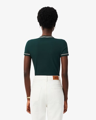 T-shirt jersey liser&eacute;s contrastants