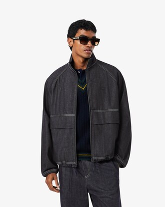 Veste oversize denim zipp&eacute;e