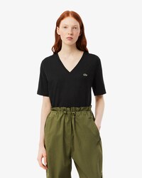 T-shirt relaxed fit coton doux col V